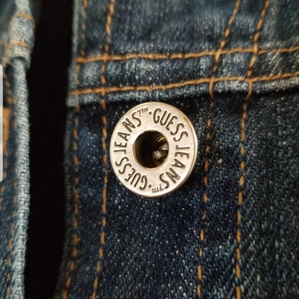 SOLD! Guess Vintage Authentic Original Jean Jacket 100% Cotton Women's Size L - Picture 6 of 15